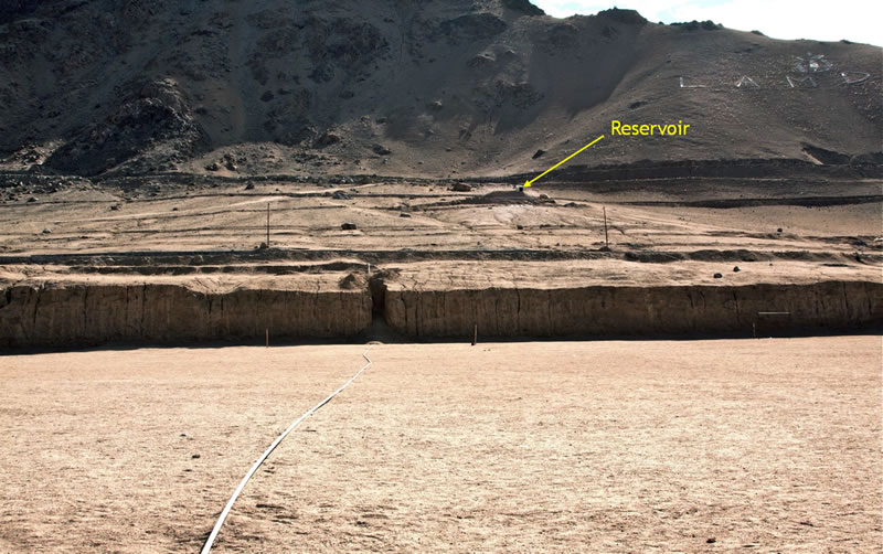 Pipeline From Well To Reservoir Being Laid