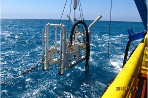 Jet Sled Being Lowered onto Pipeline