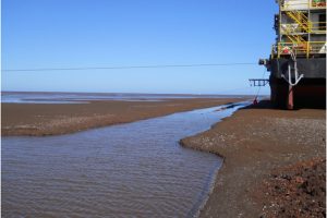 Jetted Trench During Low Tide